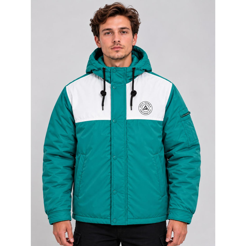 Northline Unisex Hooded Jacket – Green & White