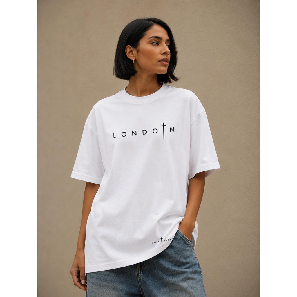 London Grace Oversized White T-Shirt
