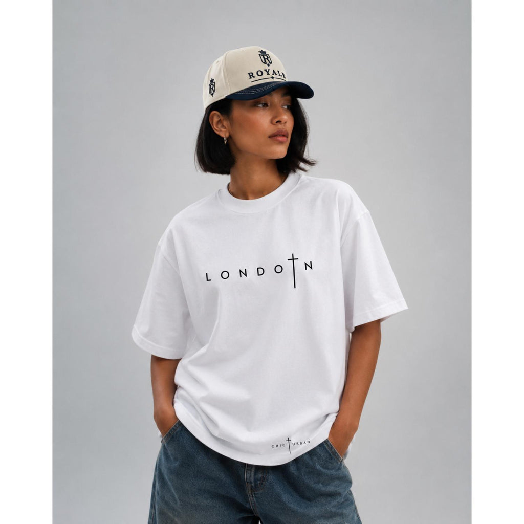 London Grace Oversized White T-Shirt