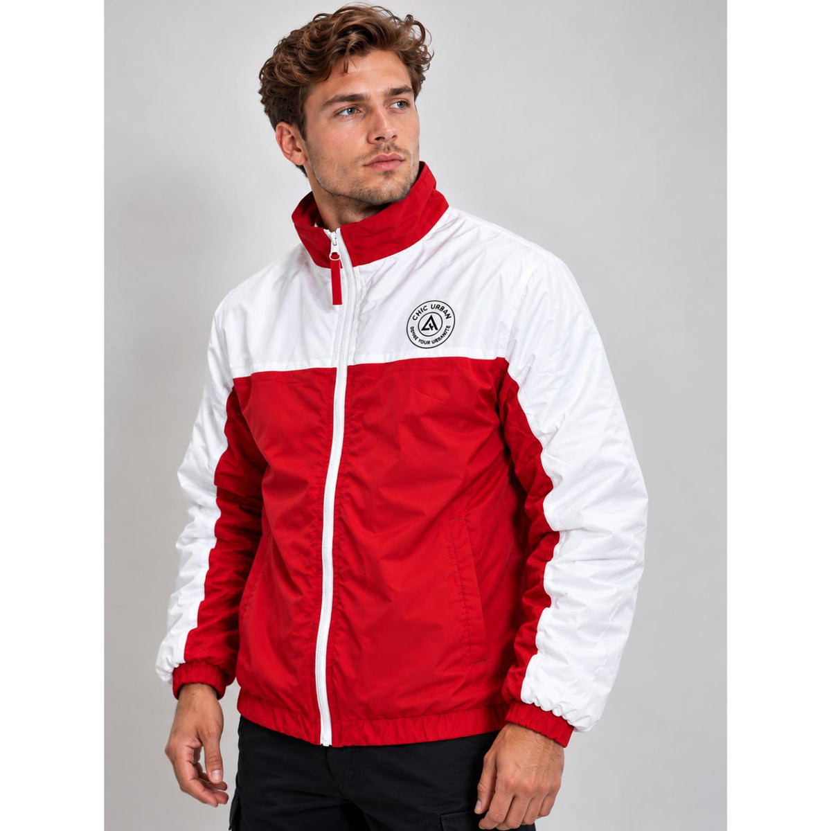 City Pulse Track Jacket – Red & White