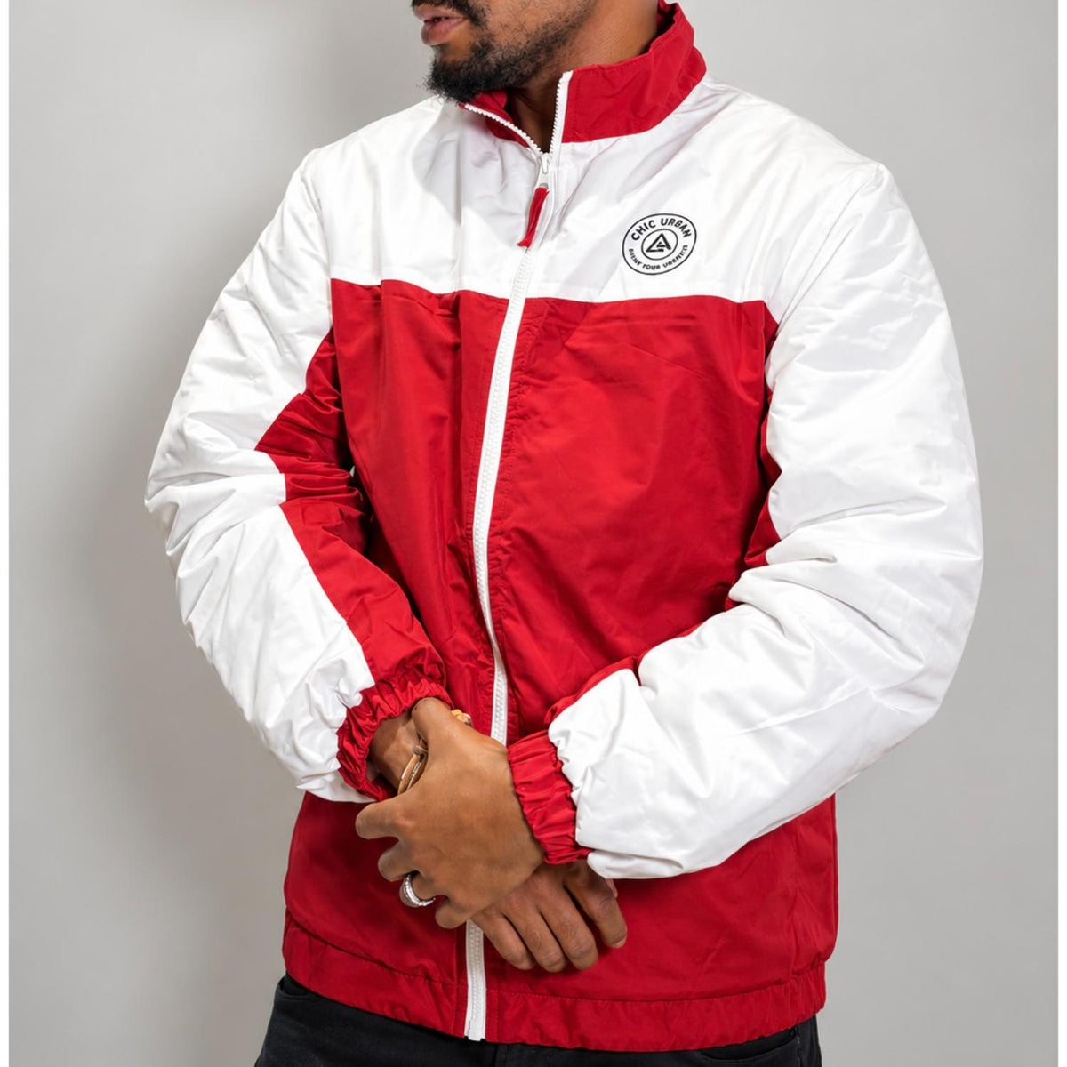 City Pulse Track Jacket – Red & White