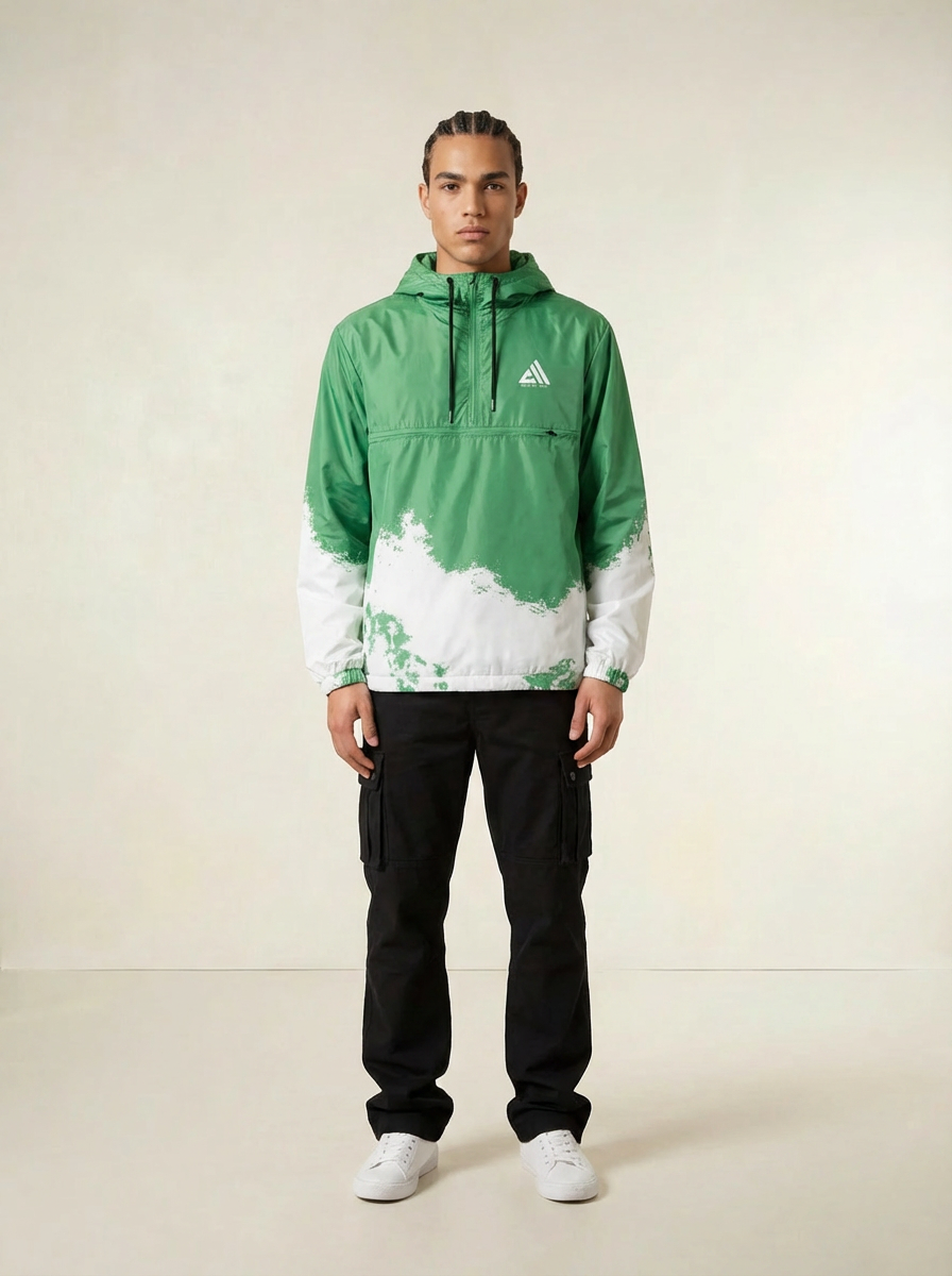 Ocean Crest Anorak-Forest Green Hoodie