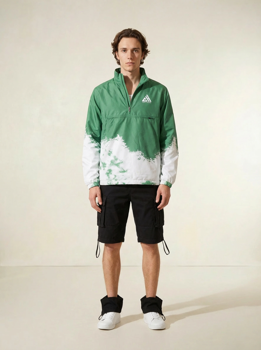 Ocean Crest Anorak-Forest Green Pullover